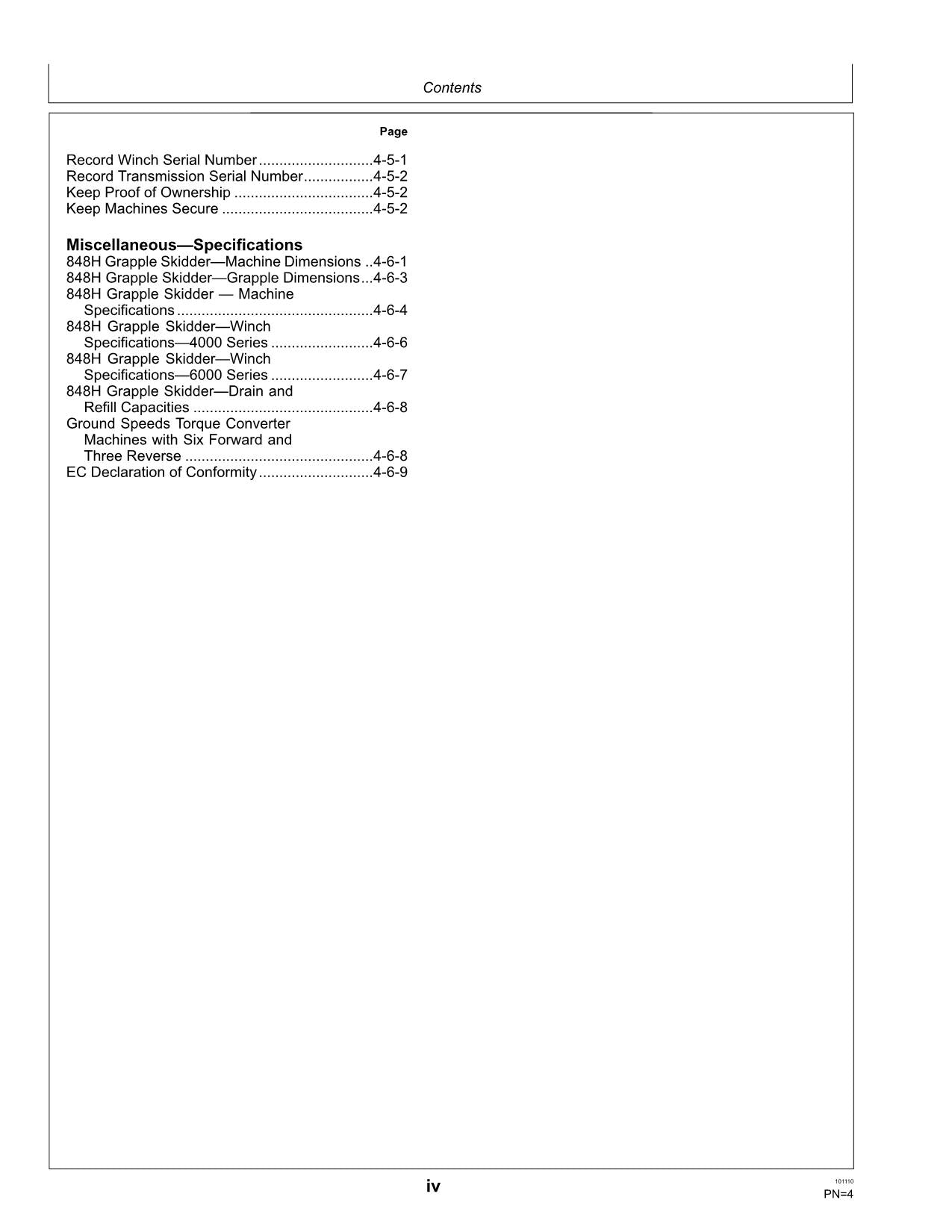 JOHN DEERE 848H SKIDDER  OPERATORS MANUAL