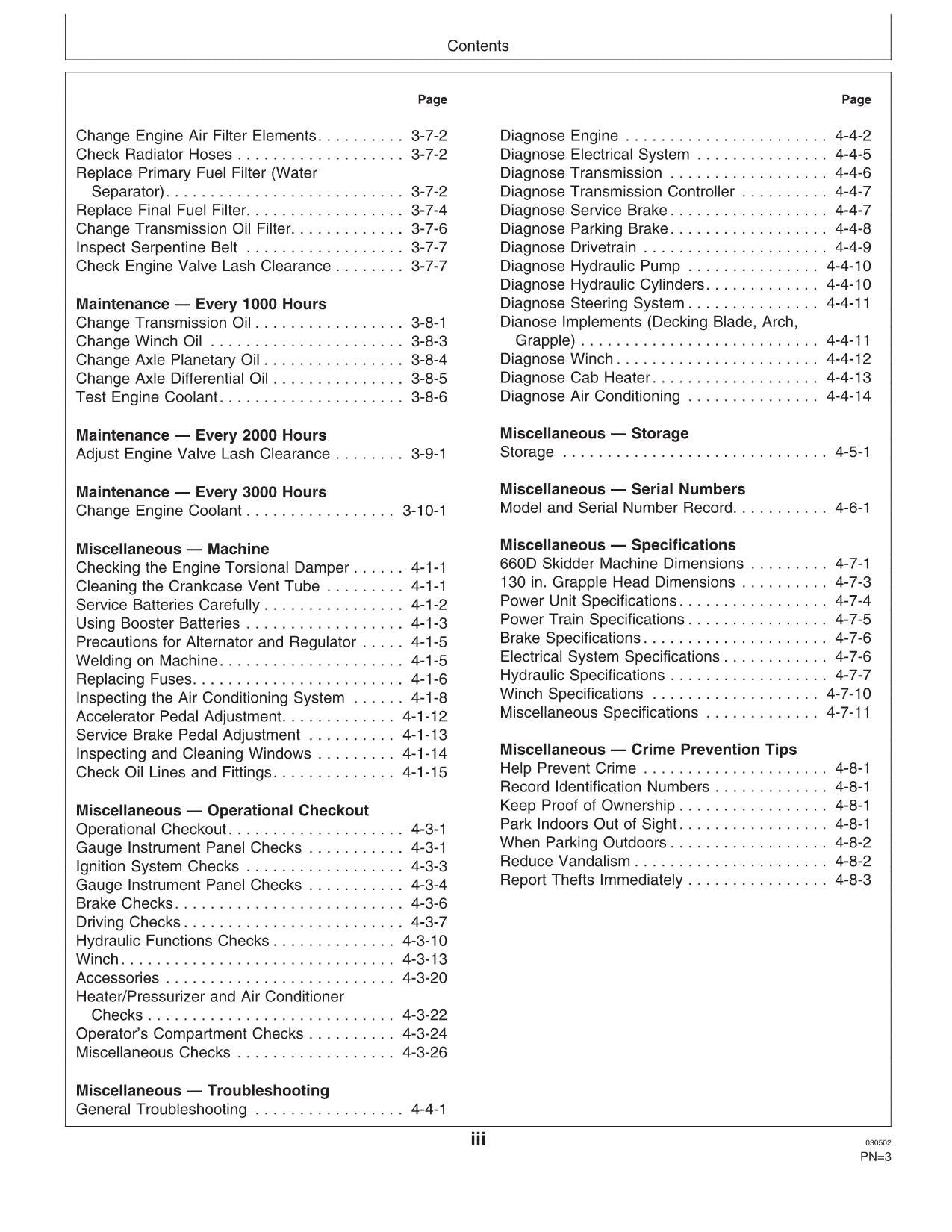 JOHN DEERE 660D SKIDDER OPERATORS MANUAL