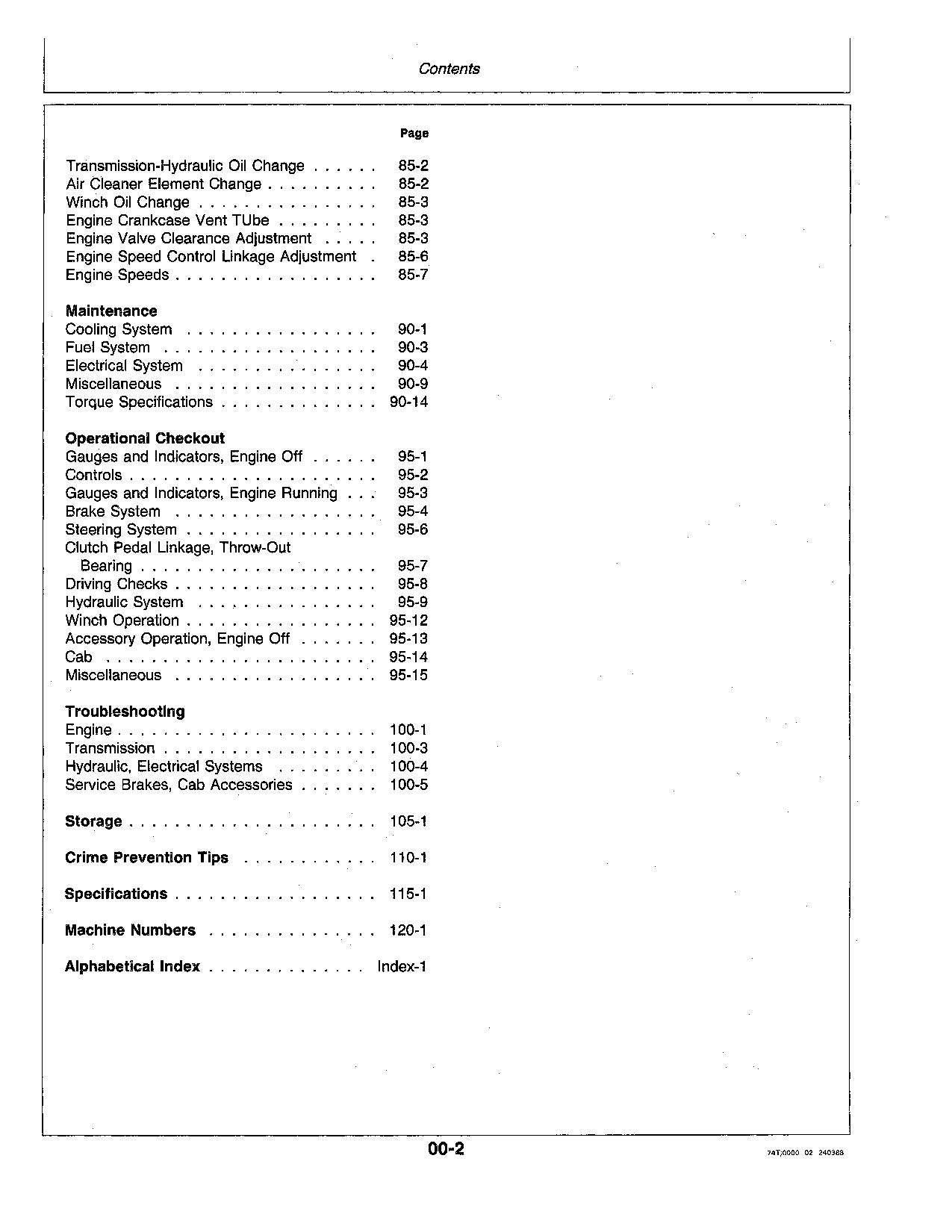 JOHN DEERE 440D 448D SKIDDER OPERATORS MANUAL