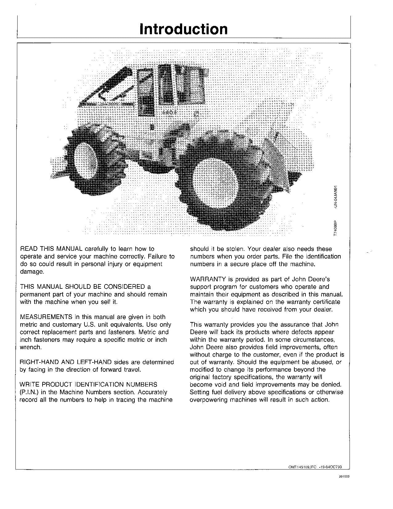 MANUEL D'UTILISATION DU DÉBUSQUEUR JOHN DEERE 640E 648E