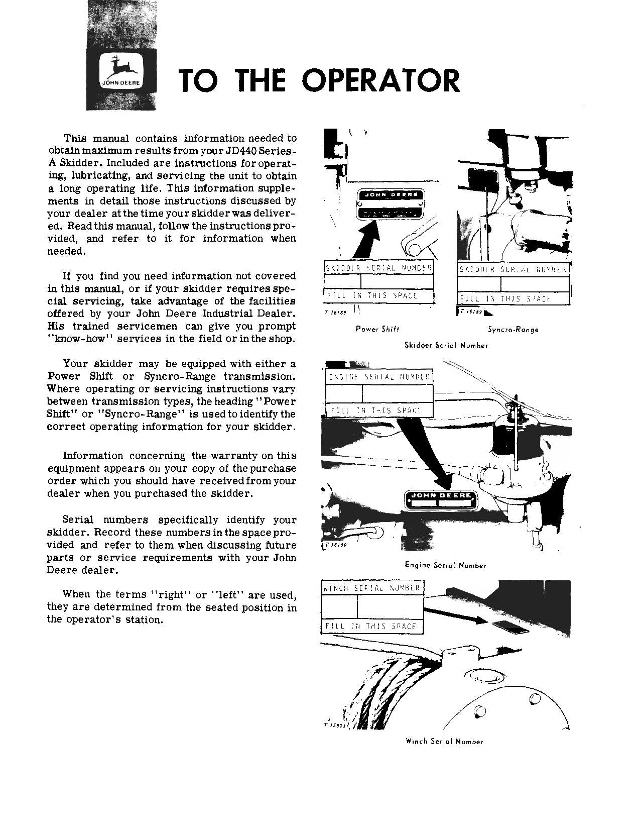 MANUEL D'UTILISATION DU DÉBUSQUEUR JOHN DEERE 440A