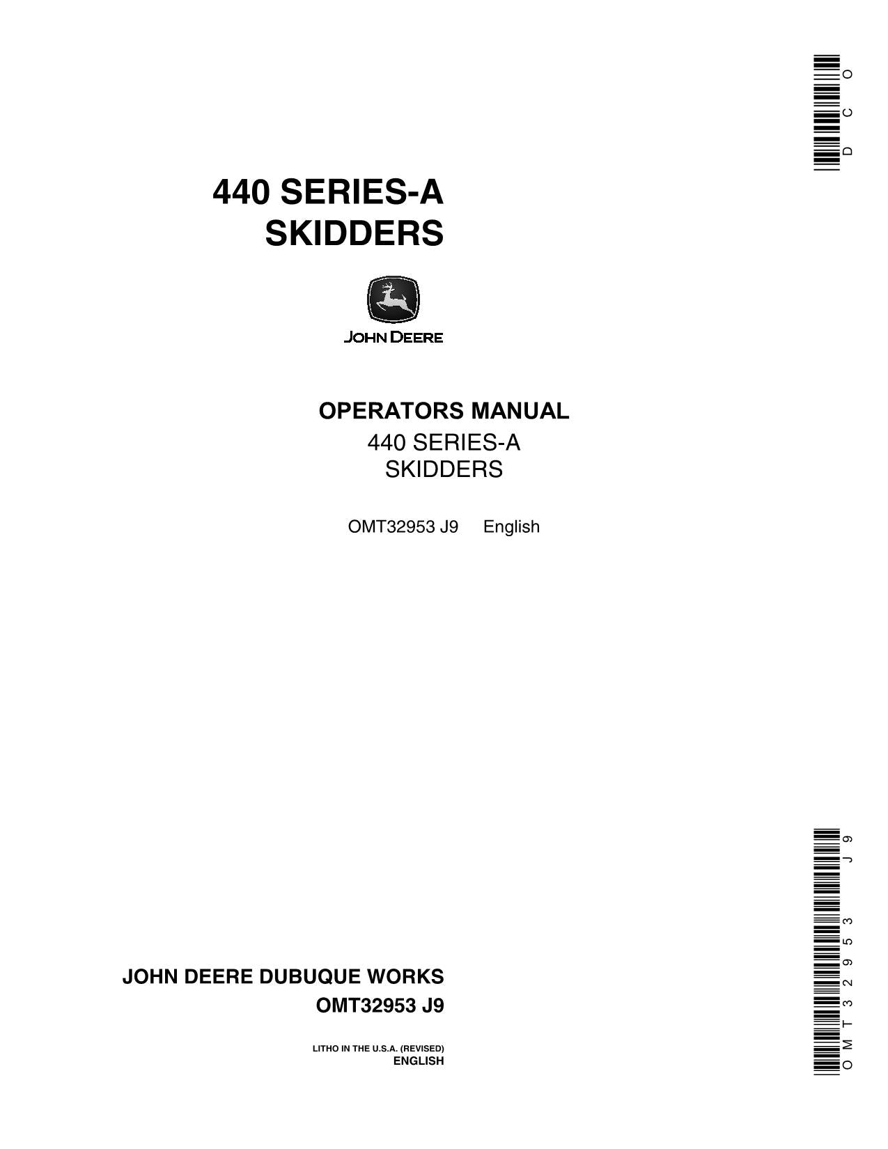 MANUEL D'UTILISATION DU DÉBUSQUEUR JOHN DEERE 440A