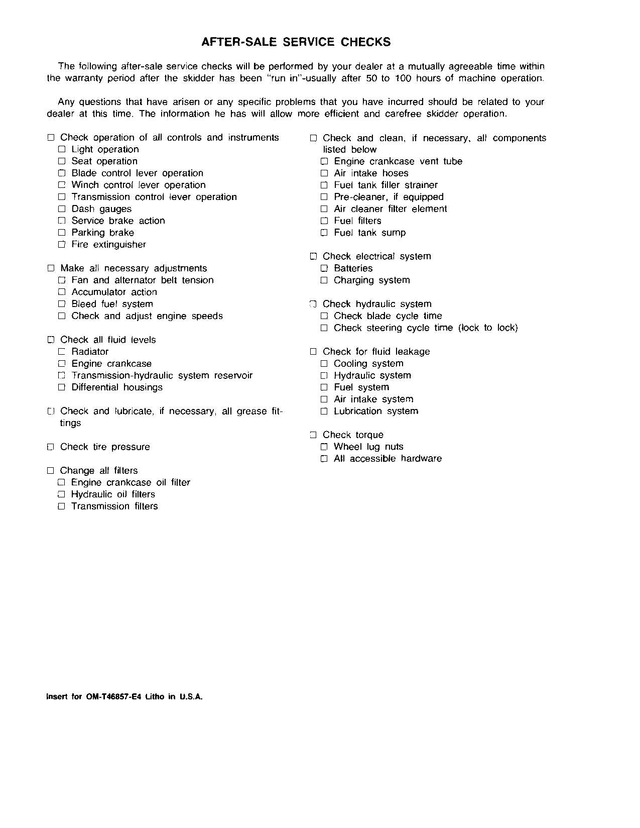 JOHN DEERE 540A SKIDDER OPERATORS MANUAL