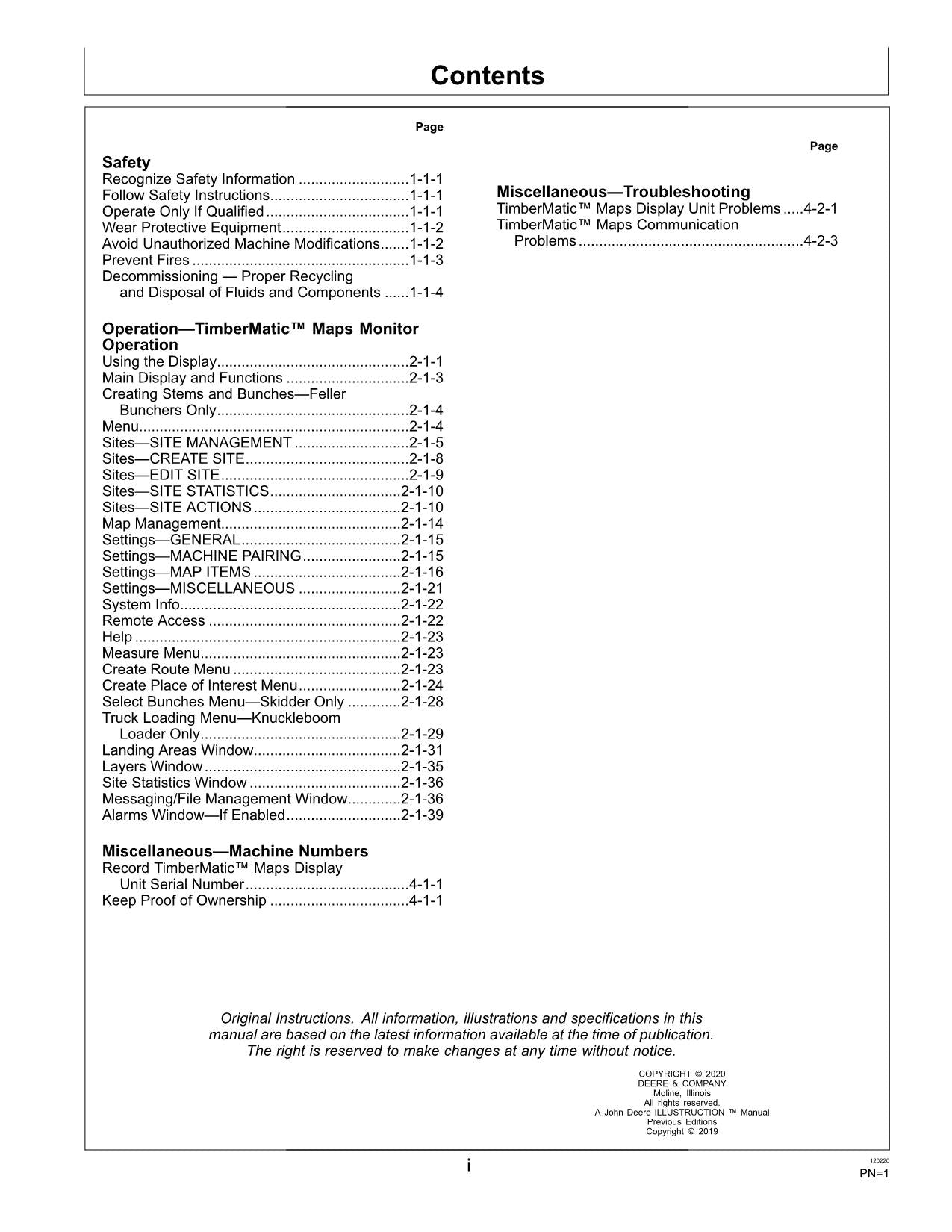 JOHN DEERE TIMBERMATIC MAPS ALL MODELS SKIDDER  OPERATORS MANUAL