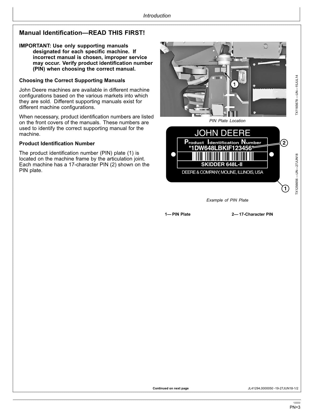 JOHN DEERE 640L-II 648L-II 748L-II 848L-II SKIDDER OPERATORS MANUAL #22