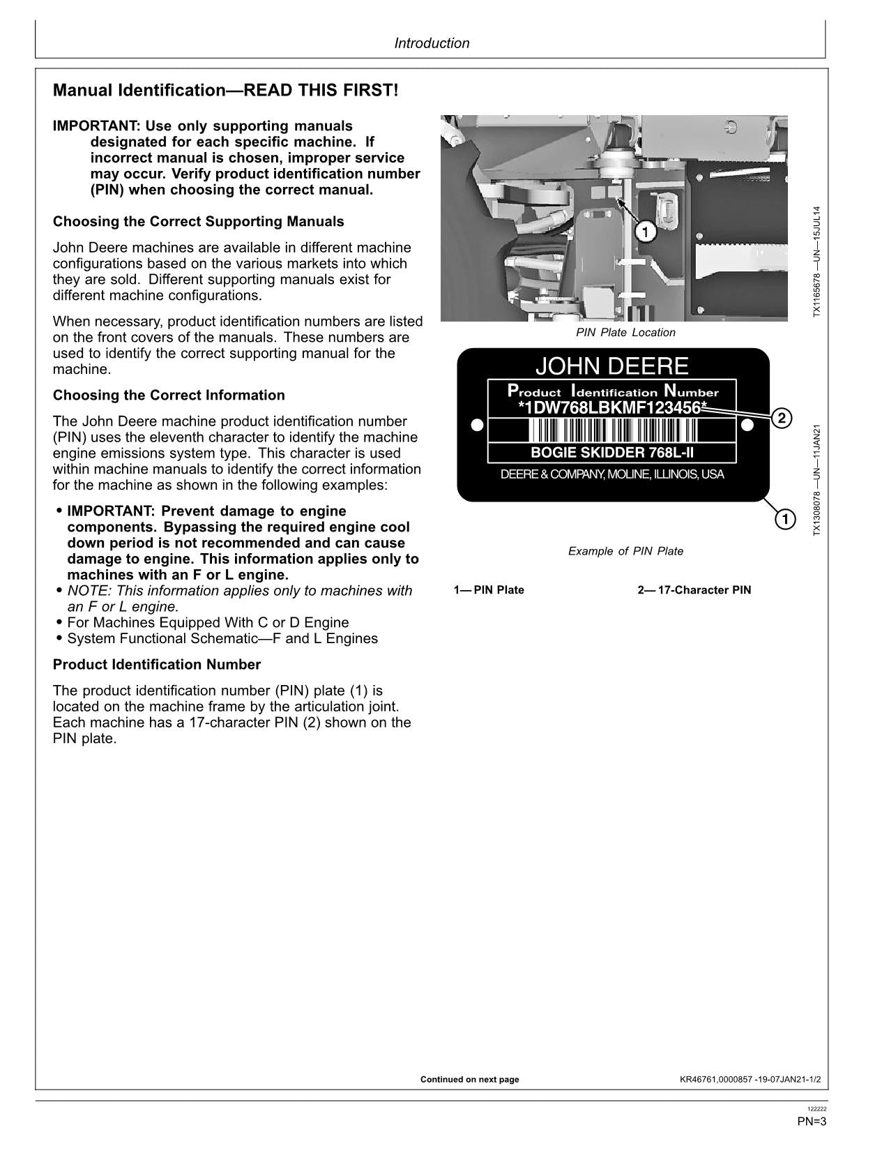 JOHN DEERE 768L-II SKIDDER OPERATORS MANUAL