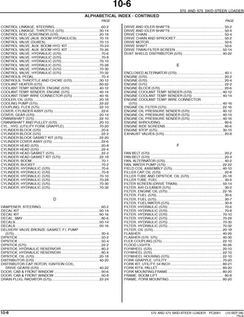 JOHN DEERE 570 575 KOMPAKTLADER ERSATZTEILKATALOGHANDBUCH