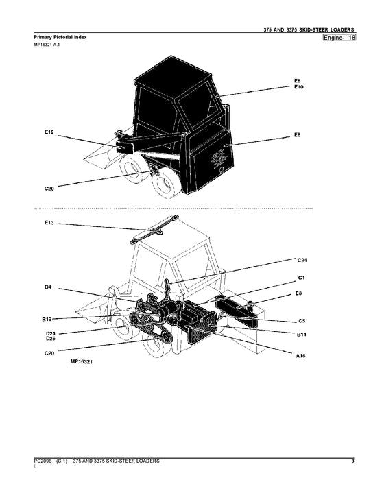 JOHN DEERE 375 3375 KOMPAKTLADER ERSATZTEILKATALOGHANDBUCH