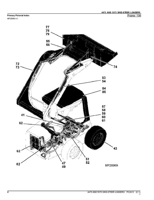 JOHN DEERE 4475 5575 SKID STEER PARTS CATALOG MANUAL