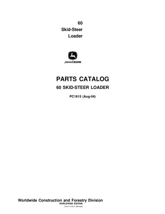 JOHN DEERE 60 SKID STEER PARTS CATALOG MANUAL