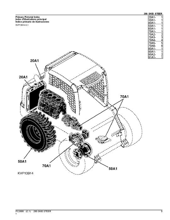 JOHN DEERE 280 KOMPAKTLADER - ERSATZTEILKATALOGHANDBUCH