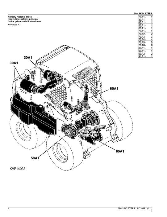 JOHN DEERE 280 KOMPAKTLADER - ERSATZTEILKATALOGHANDBUCH