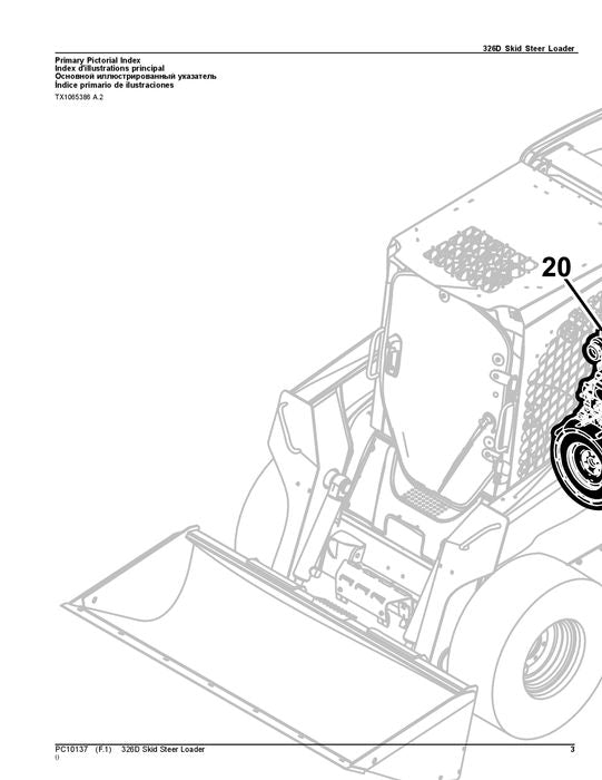 JOHN DEERE 326D SKID STEER PARTS CATALOG MANUAL PC10137