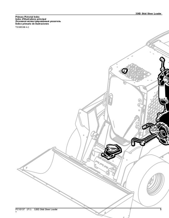 JOHN DEERE 326D SKID STEER PARTS CATALOG MANUAL PC10137