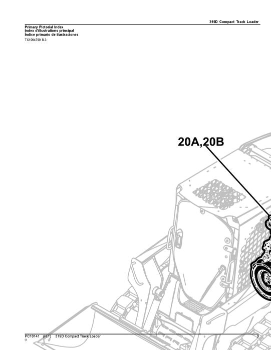 JOHN DEERE 319D SKID STEER PARTS CATALOG MANUAL