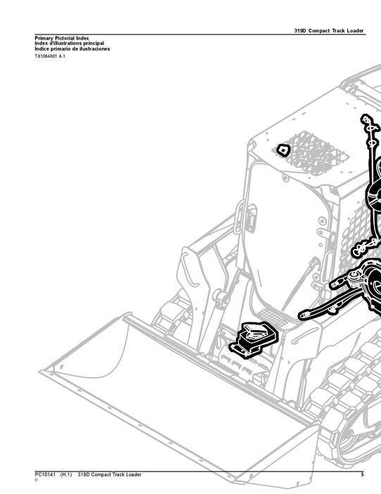 JOHN DEERE 319D SKID STEER PARTS CATALOG MANUAL