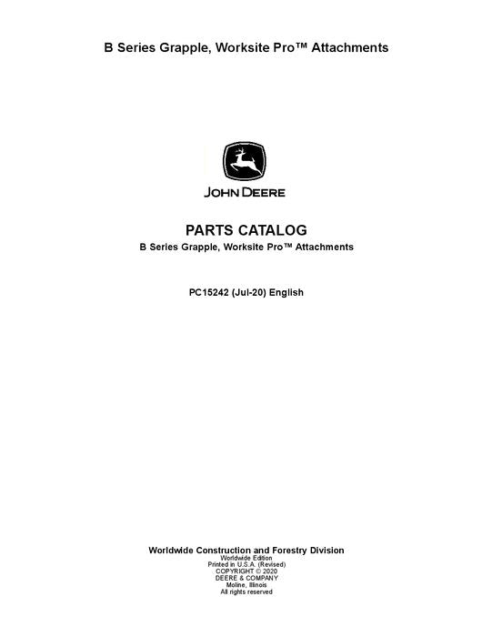 MANUEL DU CATALOGUE DES PIÈCES DE RECHANGE POUR CHARGEUSES COMPACTES JOHN DEERE GR72B GR84B GS66B GS72B GS78B GS84B