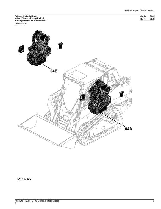 JOHN DEERE 319E KOMPAKTLADER-ERSATZTEILKATALOGHANDBUCH