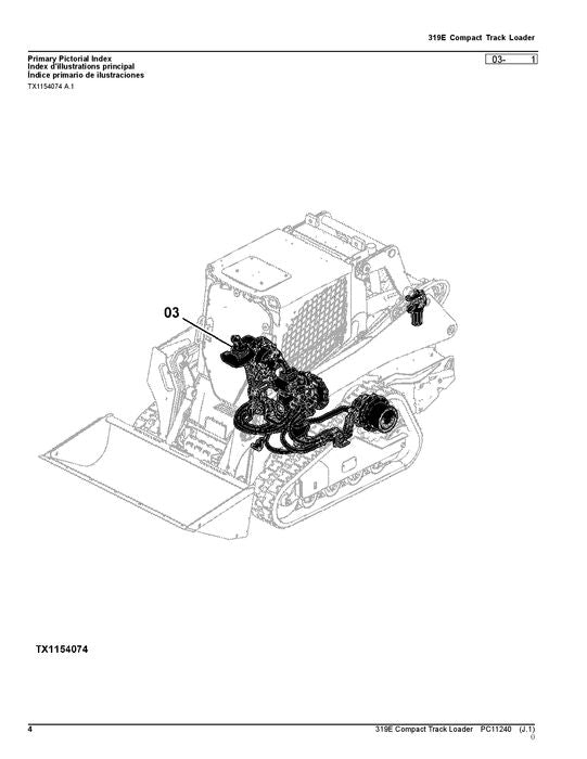 JOHN DEERE 319E KOMPAKTLADER-ERSATZTEILKATALOGHANDBUCH