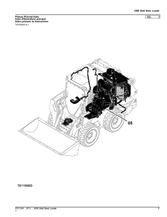 JOHN DEERE 320E SKID STEER PARTS CATALOG MANUAL 1T0320E_J249291-