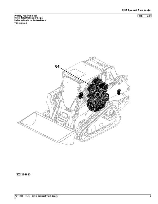 JOHN DEERE 323E SKID STEER PARTS CATALOG MANUAL #1