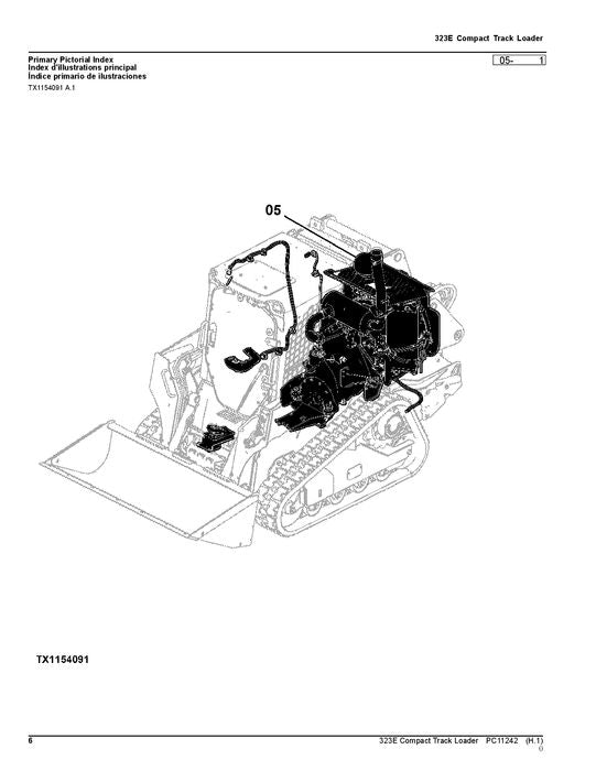 JOHN DEERE 323E SKID STEER PARTS CATALOG MANUAL #1