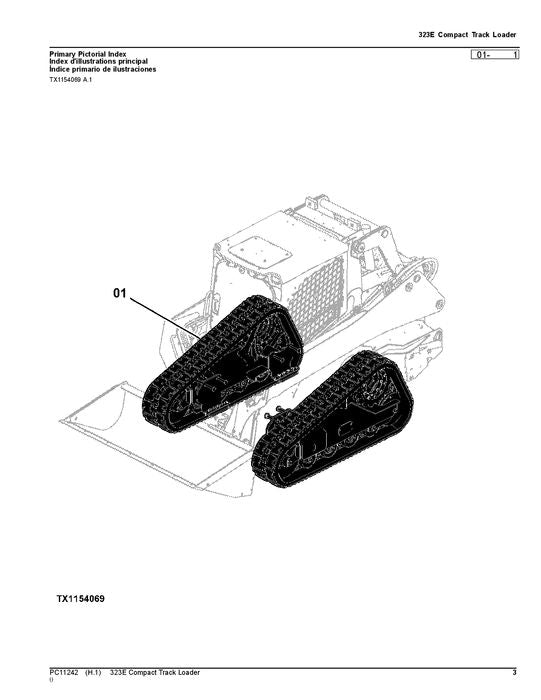 JOHN DEERE 323E SKID STEER PARTS CATALOG MANUAL #1