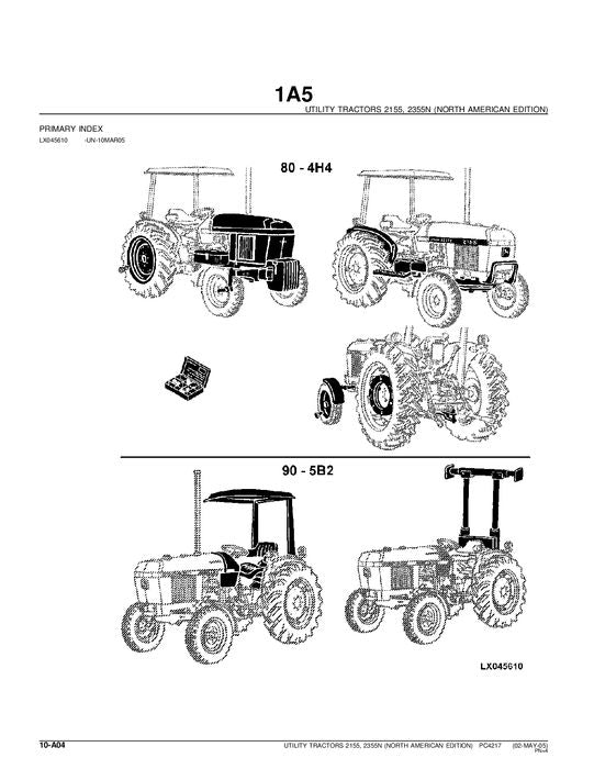 MANUEL DU CATALOGUE DES PIÈCES DE RECHANGE POUR TRACTEUR JOHN DEERE 2155 2355N