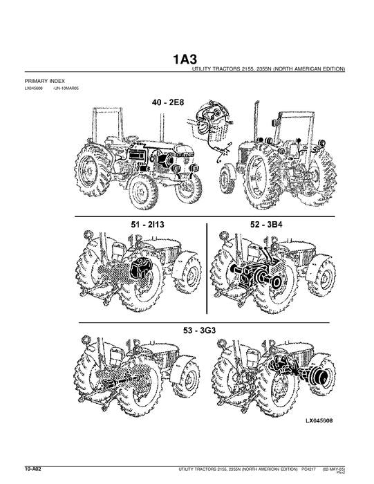 JOHN DEERE 2155 2355N TRACTOR PARTS CATALOG MANUAL