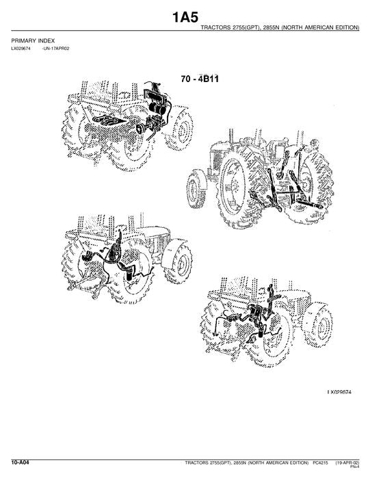 JOHN DEERE 2755 2855N TRACTOR PARTS CATALOG MANUAL