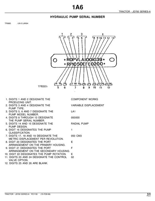 JOHN DEERE 700A TRAKTOR ERSATZTEILKATALOGHANDBUCH