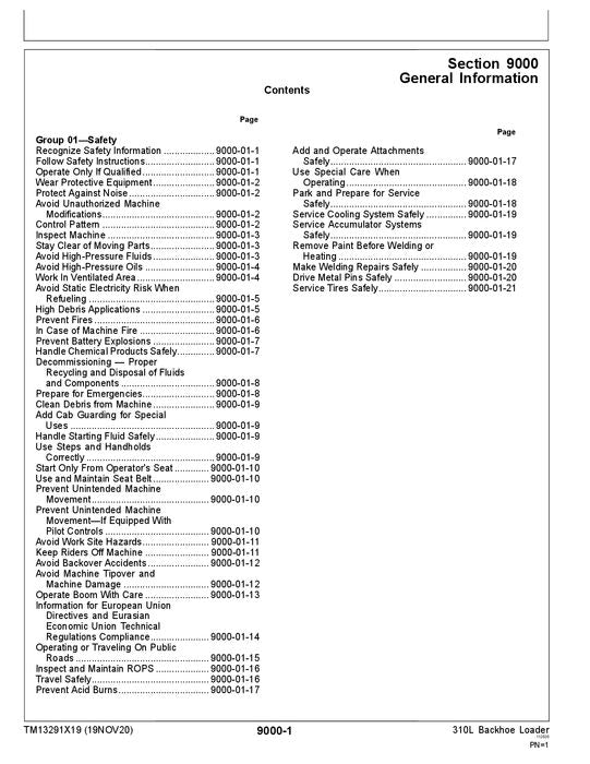 JOHN DEERE 310L BACKHOE LOADER OPERATION TEST SERVICE MANUAL #1