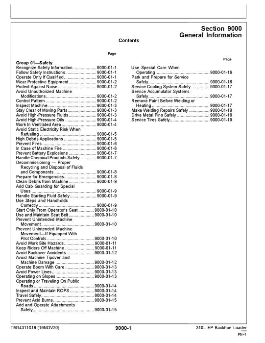 JOHN DEERE 310L EP BACKHOE LOADER OPERATION TEST SERVICE MANUAL #2