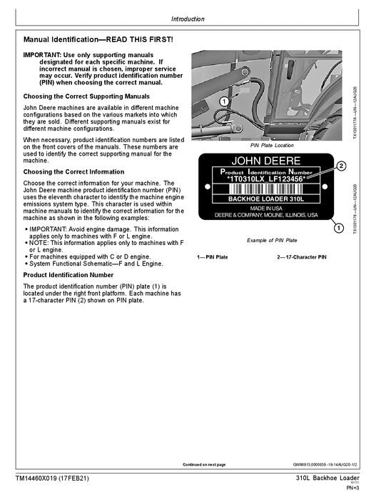 MANUEL D'ENTRETIEN ET DE TEST DE FONCTIONNEMENT DE LA CHARGEUSE-PELLETEUSE JOHN DEERE 310L #3