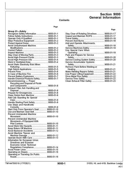 JOHN DEERE 310SL HL 410L BACKHOE LOADER OPERATION TEST SERVICE MANUAL #2