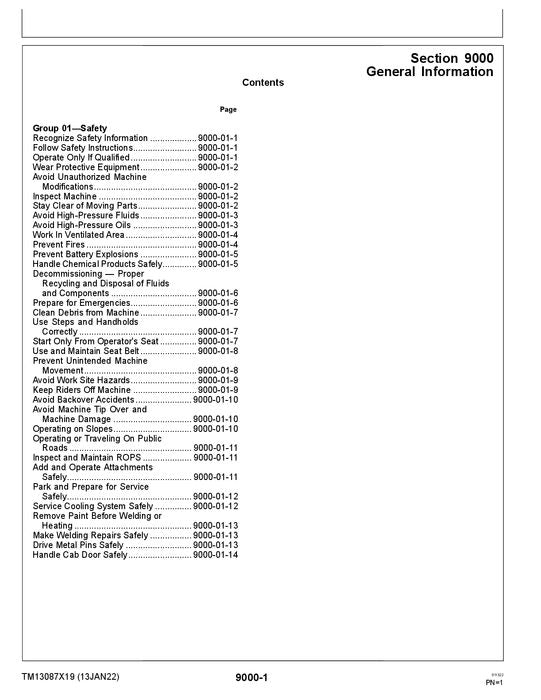 JOHN DEERE 319E 323E KOMPAKT-RAUPENLADER TEST-SERVICEHANDBUCH Nr. 2