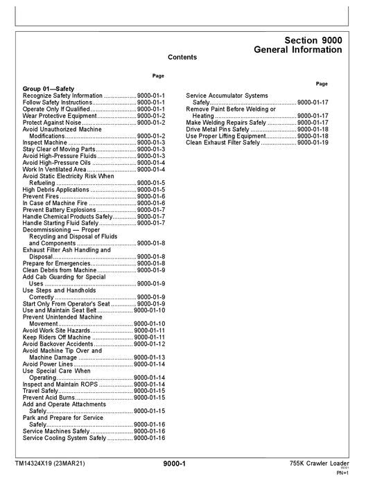 JOHN DEERE 755K CRAWLER LOADER OPERATION TEST SERVICE MANUAL F339207—