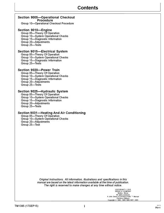 JOHN DEERE 790D 790DLC 892DLC BAGGERBETRIEBSTEST SERVICEHANDBUCH