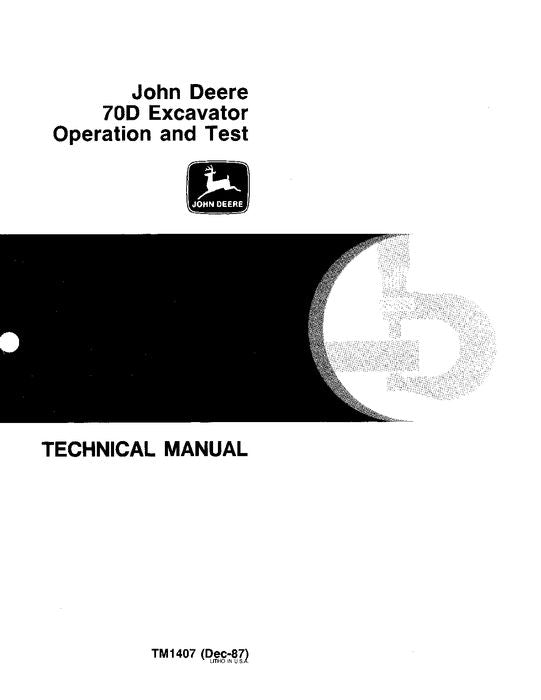 JOHN DEERE 70D BAGGER BETRIEBSTEST SERVICEHANDBUCH