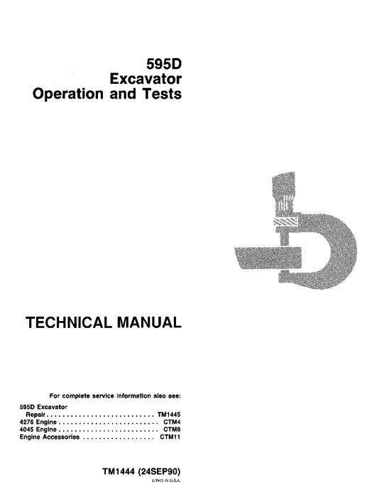 JOHN DEERE 595D EXCAVATOR OPERATION TEST SERVICE MANUAL