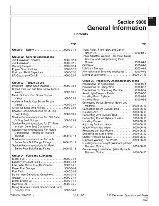 JOHN DEERE 750 BAGGER BETRIEBSTEST SERVICEHANDBUCH