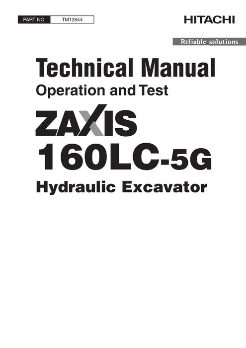 HITACHI ZAXIS160LC-5G BAGGER BETRIEB TEST SERVICEHANDBUCH 1FFDBGHO-C230173-