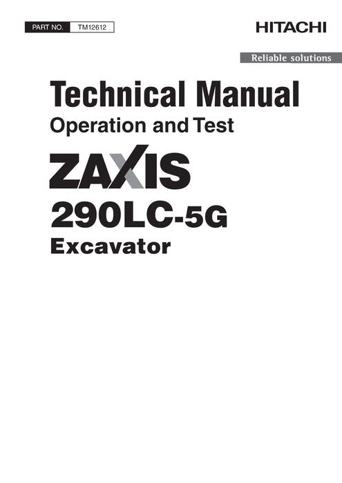 HITACHI ZAXIS290LC-5G BAGGERBETRIEBSTEST SERVICEHANDBUCH