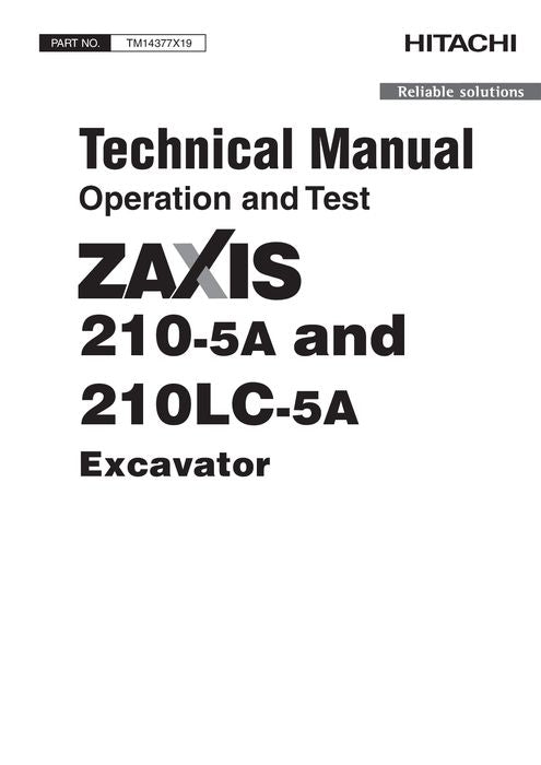 HITACHI ZAXIS210-5A ZAXIS210LC-5A BAGGERBETRIEBSTEST SERVICEHANDBUCH