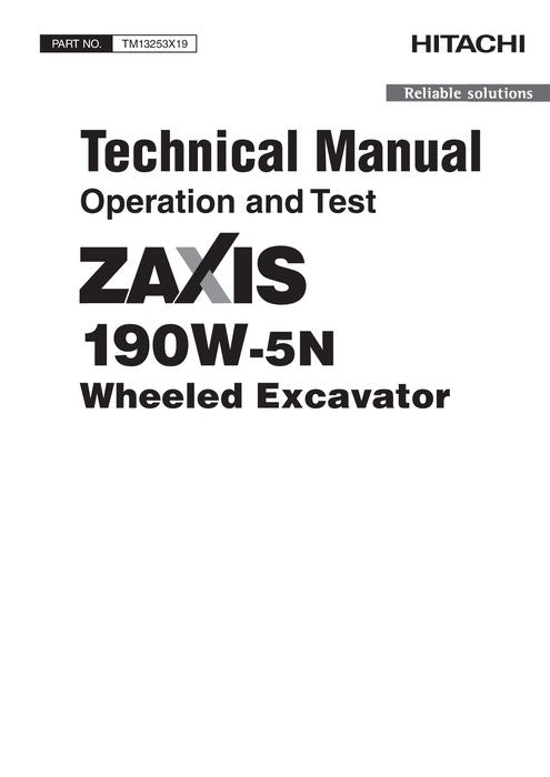 HITACHI ZAXIS190W-5N BAGGERBETRIEBTEST SERVICEHANDBUCH