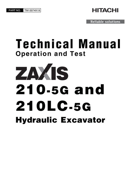 MANUEL D'ENTRETIEN ET DE TEST DE FONCTIONNEMENT DE L'EXCAVATRICE HITACHI ZAXIS210-5G ZAXIS210LC-5G