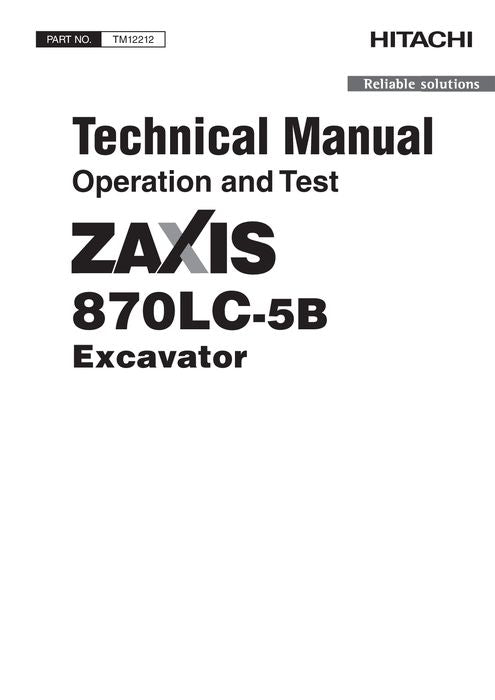 HITACHI ZAXIS870LC-5B BAGGERBETRIEBSTEST SERVICEHANDBUCH