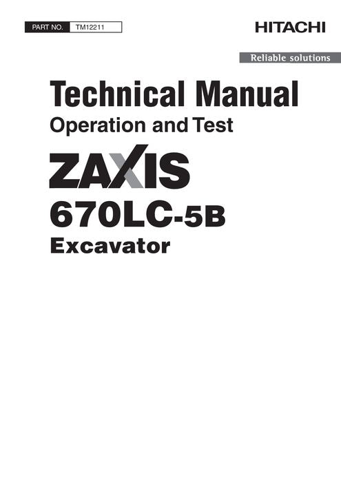 HITACHI ZAXIS670LC-5B BAGGERBETRIEBSTEST SERVICEHANDBUCH