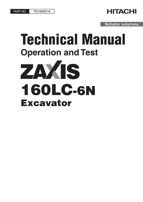 HITACHI ZAXIS160LC-6N BAGGERBETRIEBSTEST SERVICEHANDBUCH