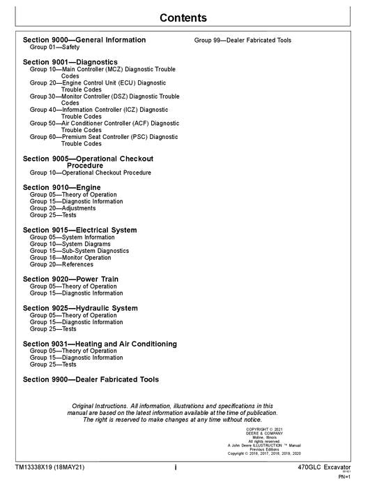 JOHN DEERE 470GLC EXCAVATOR OPERATION TEST SERVICE MANUAL 1FF470GX_F235001-